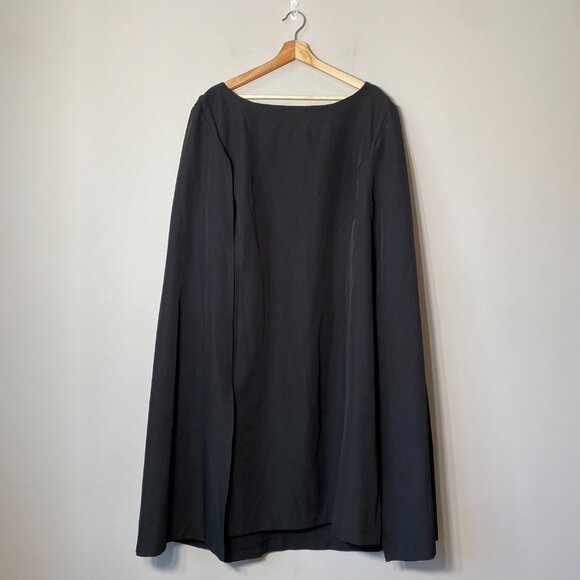 NWT Eloquii Women's Size 28 Boat Neck Cloak Sleeves Cocktail Cape Dress Black - Picture 4 of 16